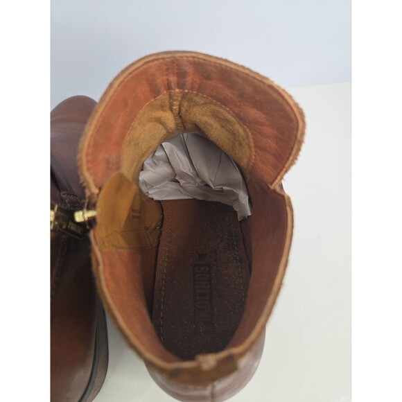 Pikolinos Cognac Leather Western Style Ankle Boots Daroca Sz 38 Comfy Soft - Picture 13 of 15